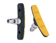 BDCP V-Brake Bremsschuhe schwarz/gelb per Paar zum Schrauben mit Scheiben