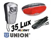 Lampenset 4 UN4268 fr Nabendynamo LED-Scheinwerfer, BDCP Rcklicht, Kabel