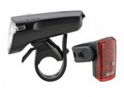AXA GreenLine 40 LED-Akkuscheinw. Set inkl. Rücklicht 1 LED und USB Kabel